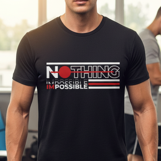 Nothing Is Impossible Graphic Unisex T Shirt White Short Sleeve Crew Neck Cotton Tee
