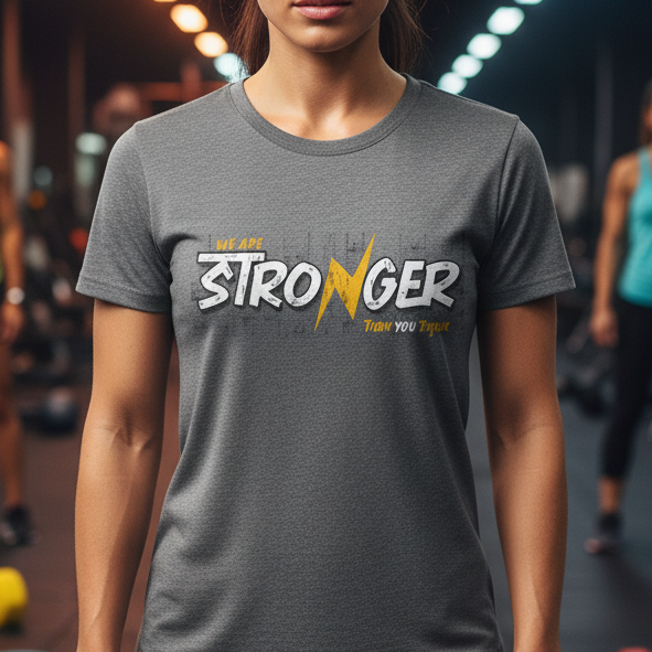 We Are Stronger Than We Think Graphic Print T Shirt For Men And Women Unisex White Cotton