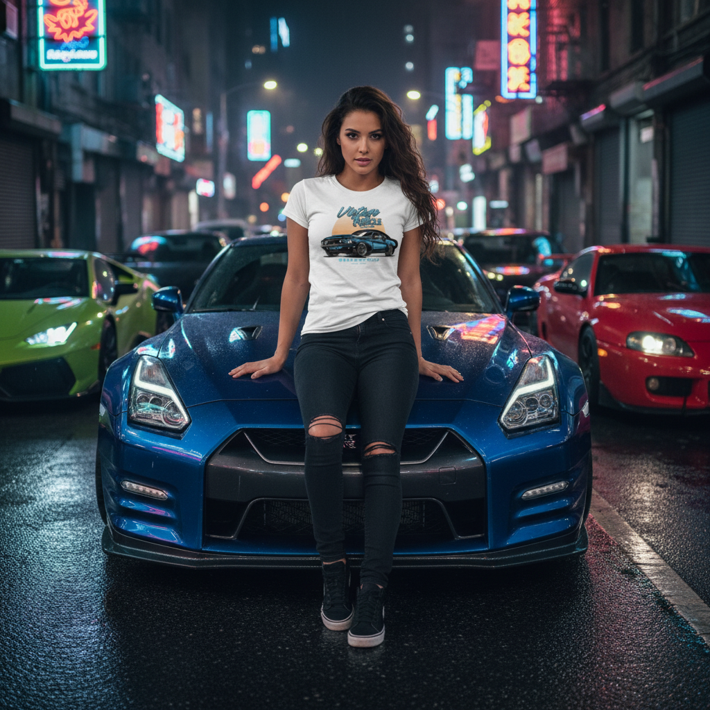 1960s Ford Mustang Vintage Muscle Graphic Tee Unisex Casual Short Sleeve Shirt Retro Sunset