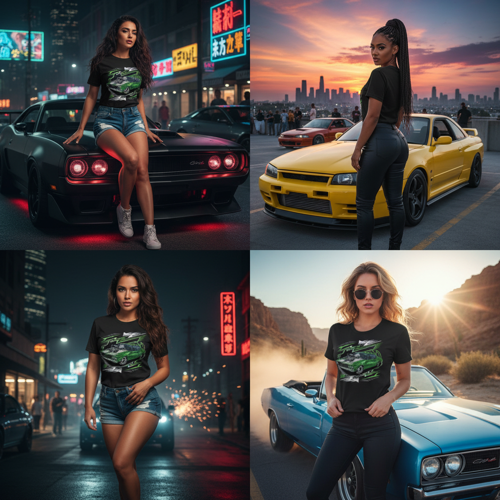 Holden HQ Monaro Car Graphic T Shirt With Green Muscle Car Illustration For Unisex Wear