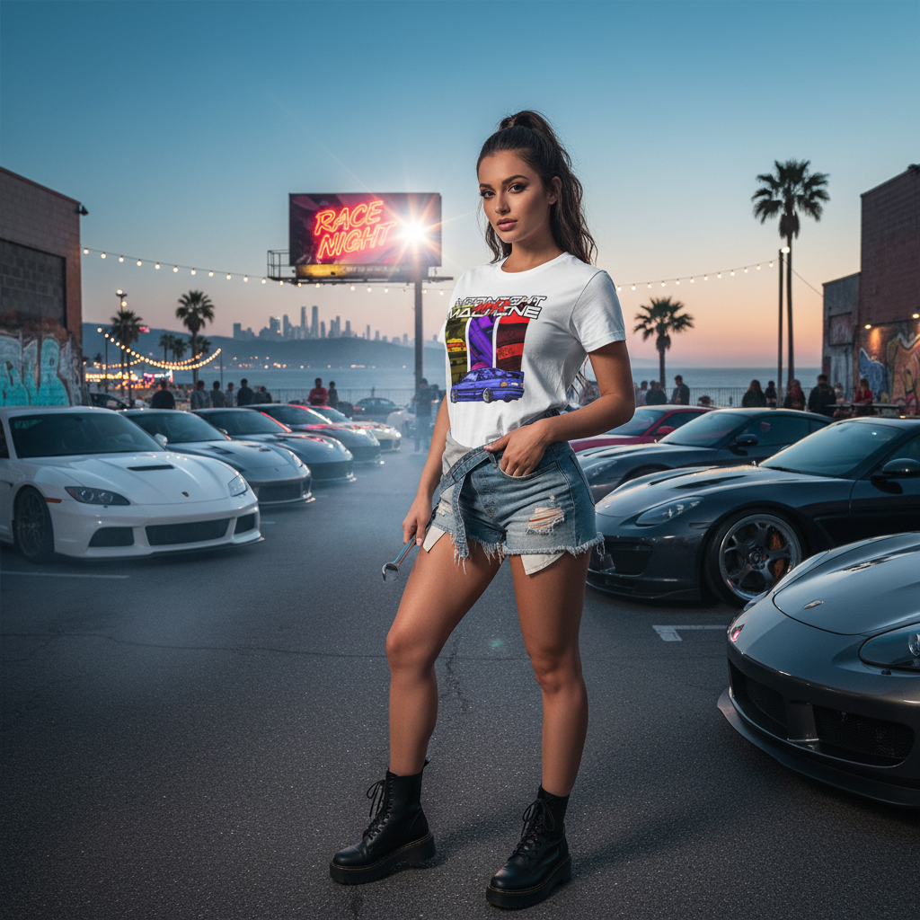 BMW 3 Series Unisex Graphic T Shirt With Blue Car Artwork And Street Racing Design