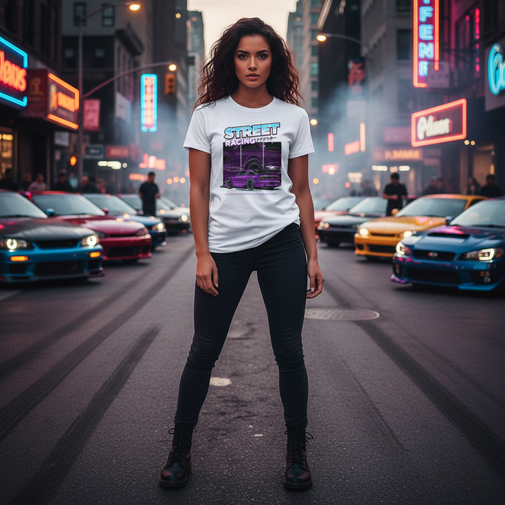 Purple Nissan 240SX Street Racing Graphic T Shirt Unisex Car Enthusiast Apparel Collection