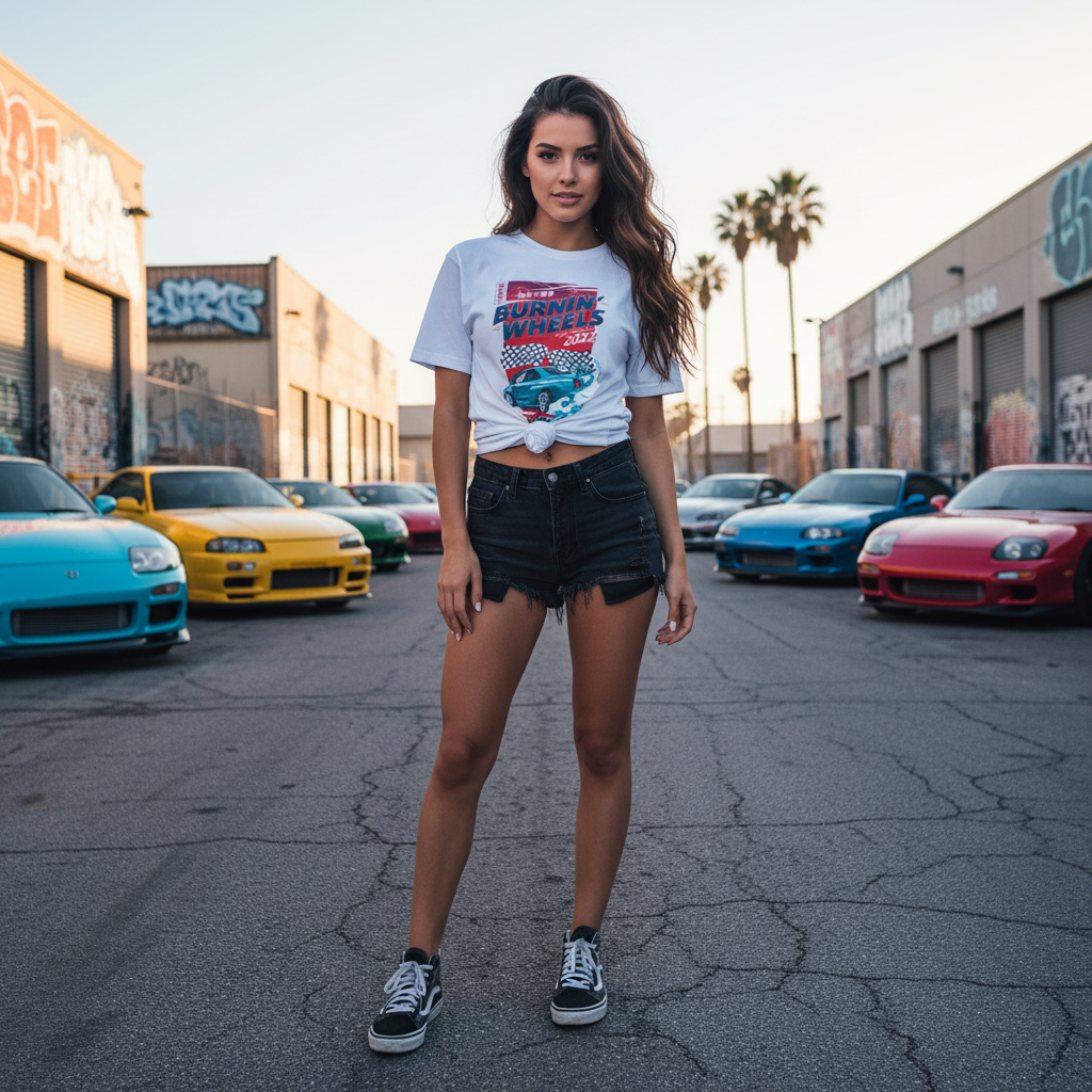 Unisex Racing Graphic T Shirt Burnin Wheels Competition 2022 Tokyo City Drift Team