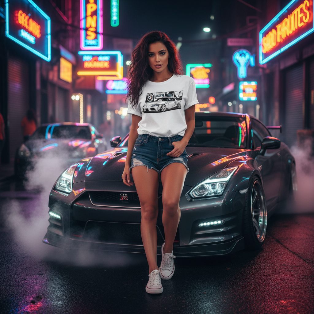 Toyota GR Supra A90 Unisex Graphic T Shirt With Detailed Car Artwork And Wheel Design
