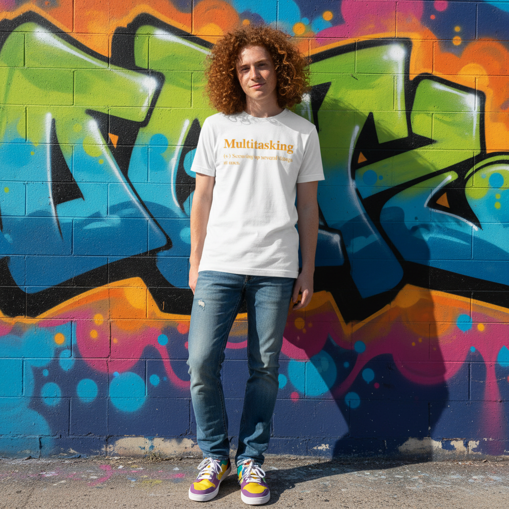 Multitasking Definition Unisex T Shirt Humorous Graphic Tee Screwing Up Several Things At Once