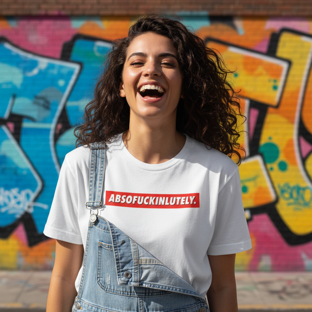 Abs Of Fuckin Lutely Unisex T Shirt Made From Soft Cotton Short Sleeve With Bold Red Text On Chest