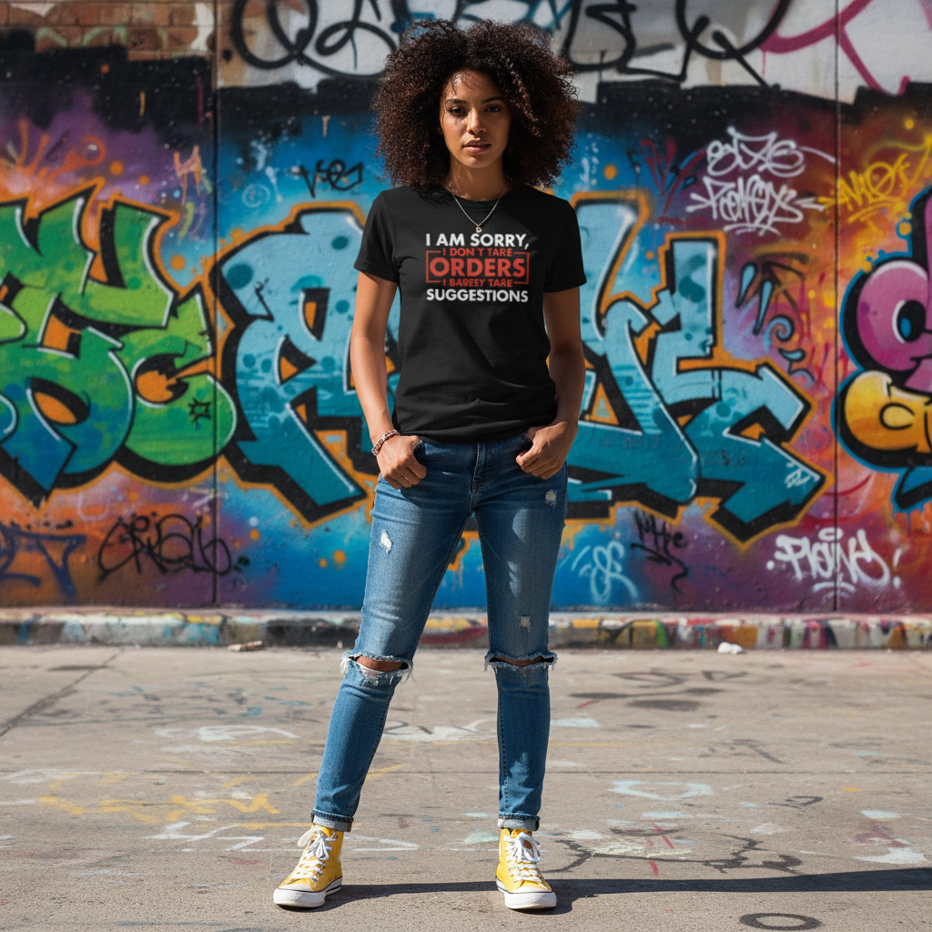I Am Sorry I Do Not Take Orders I Barely Take Suggestions Funny Unisex Graphic Tee Shirt