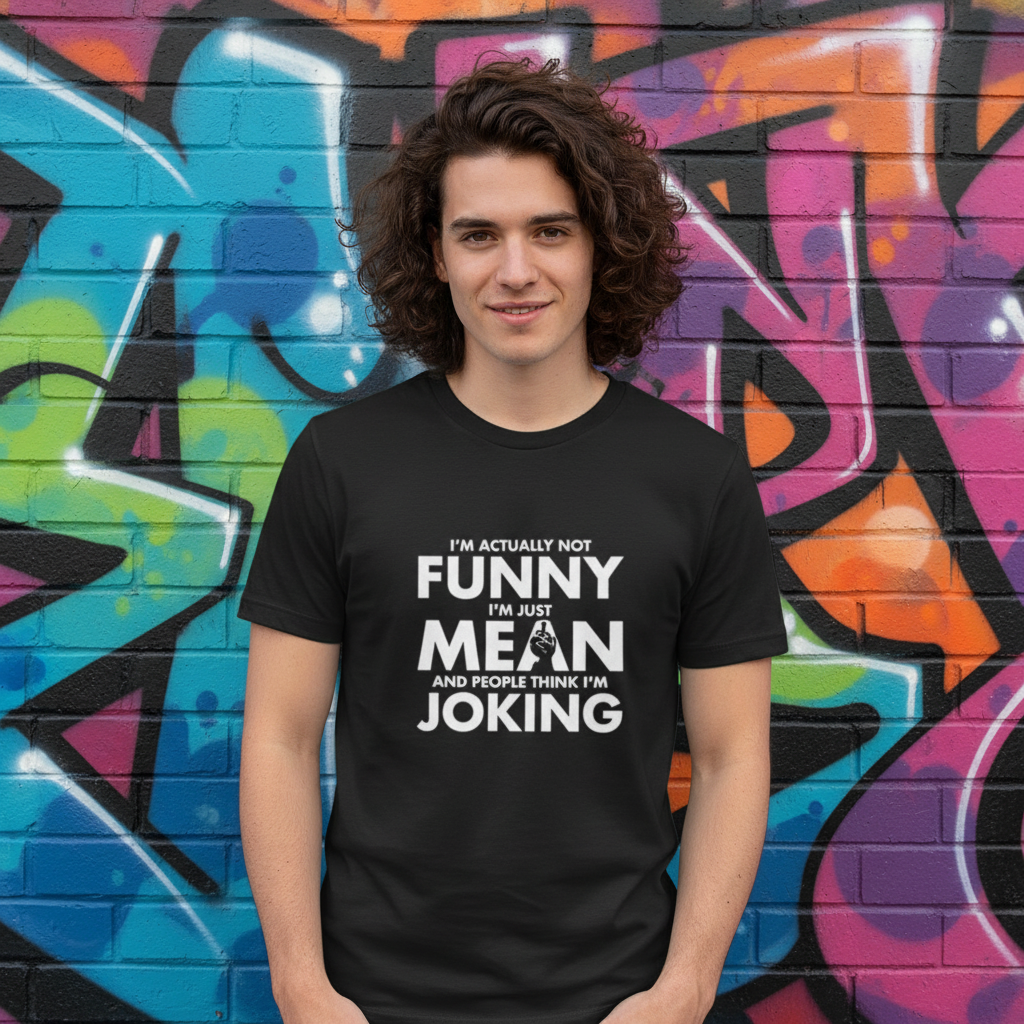 Unisex Sarcastic T Shirt Not Funny I Am Just Mean And People Think I Am Joking Graphic Tee