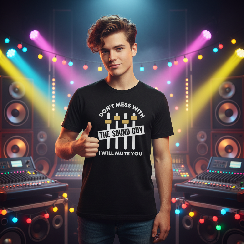 Don't Mess With The Sound Guy I Will Mute You Graphic Tee Unisex White T Shirt For Music Lovers