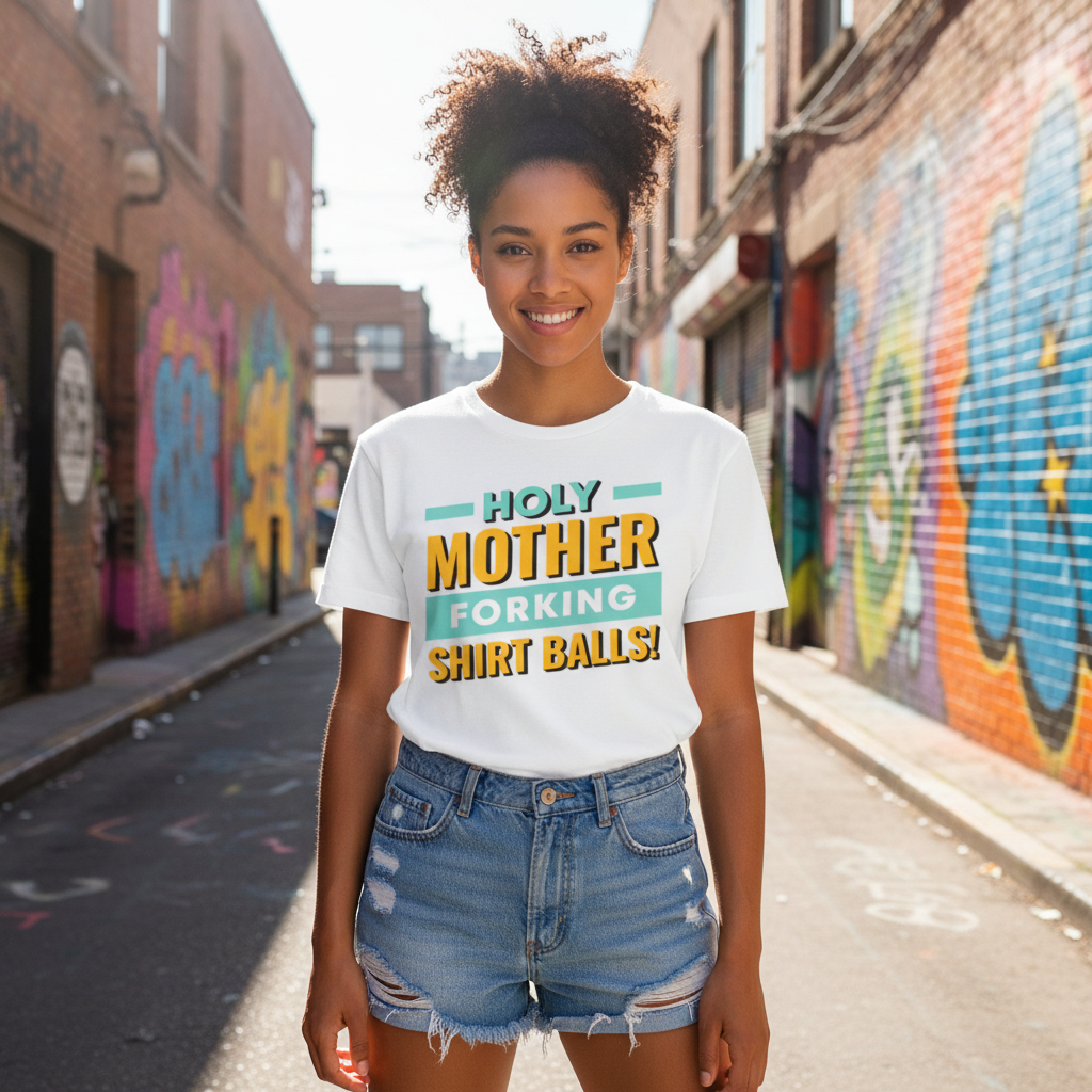 Holy Mother Forking Shirt Balls Graphic Tee Unisex Short Sleeve T Shirt Casual Fit