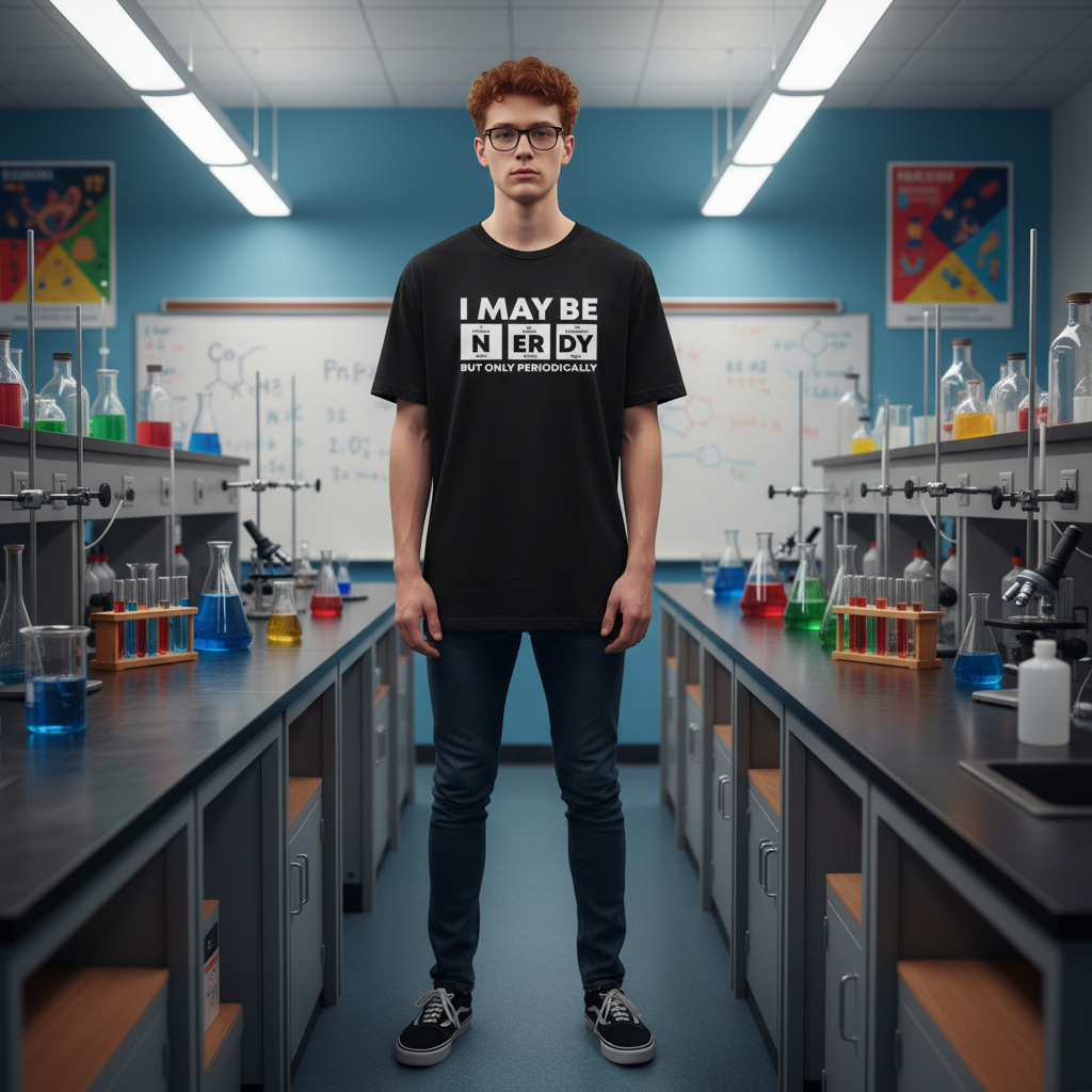 I May Be Nerdy But Only Periodically Graphic T Shirt For Unisex Adults Casual Wear