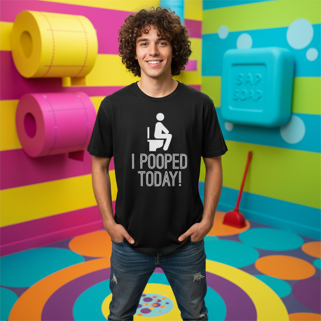 I Pooped Today Funny Toilet Graphic Unisex Cotton T Shirt For Humorous Gift Lovers