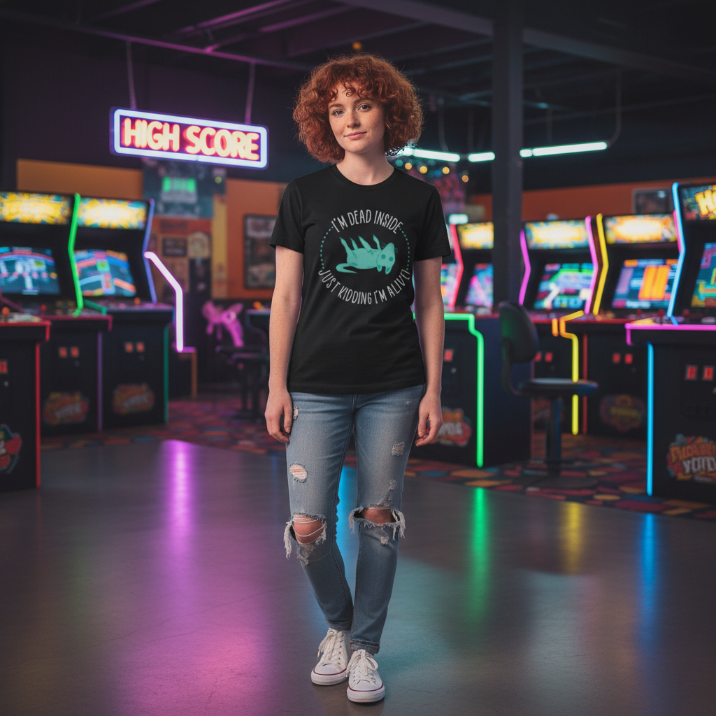 Unisex Graphic T Shirt Featuring I'm Dead Inside Just Kidding I'm Alive Circular Design