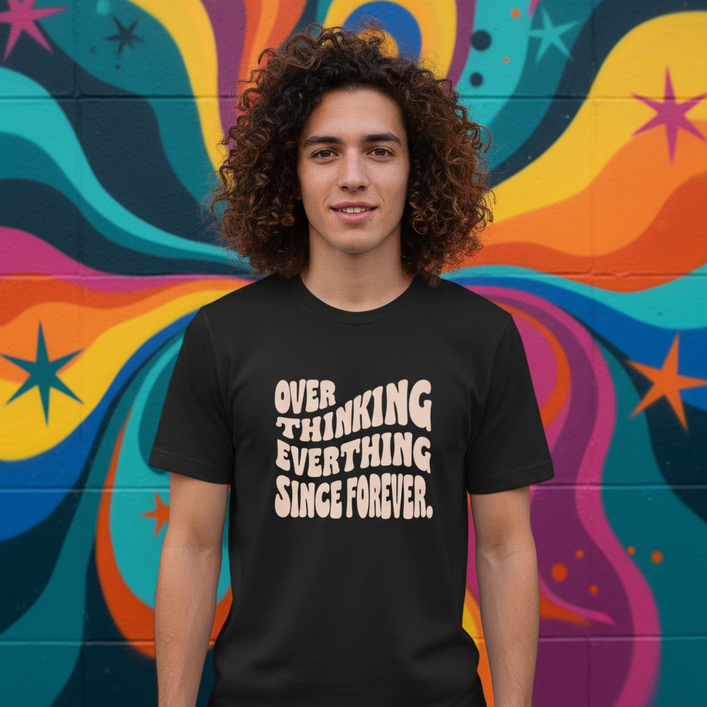 Unisex Cotton T Shirt With Over Thinking Everything Since Forever Graphic Print Design
