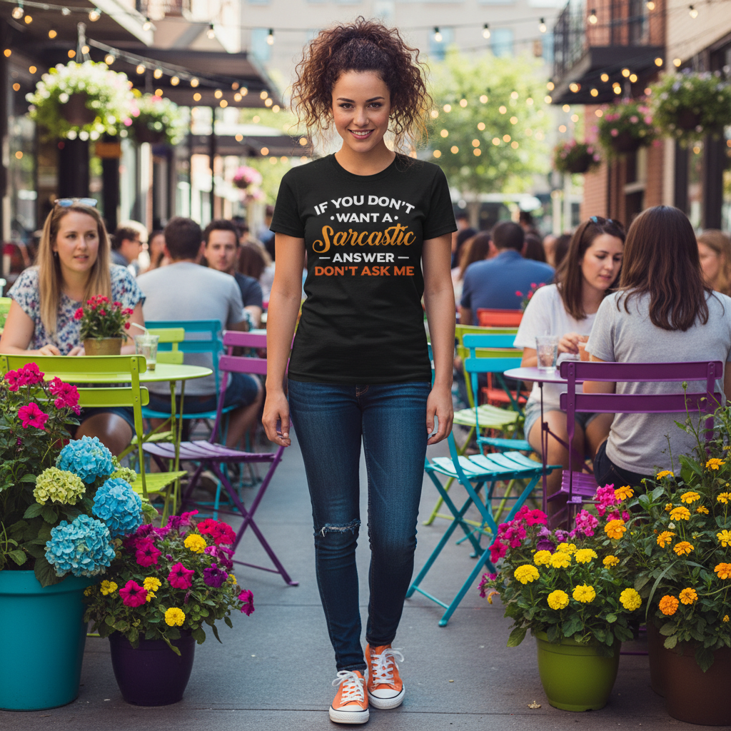 Humor Unisex T Shirt With Quote If You Dont Want A Sarcastic Answer Dont Ask Me Graphic Tee