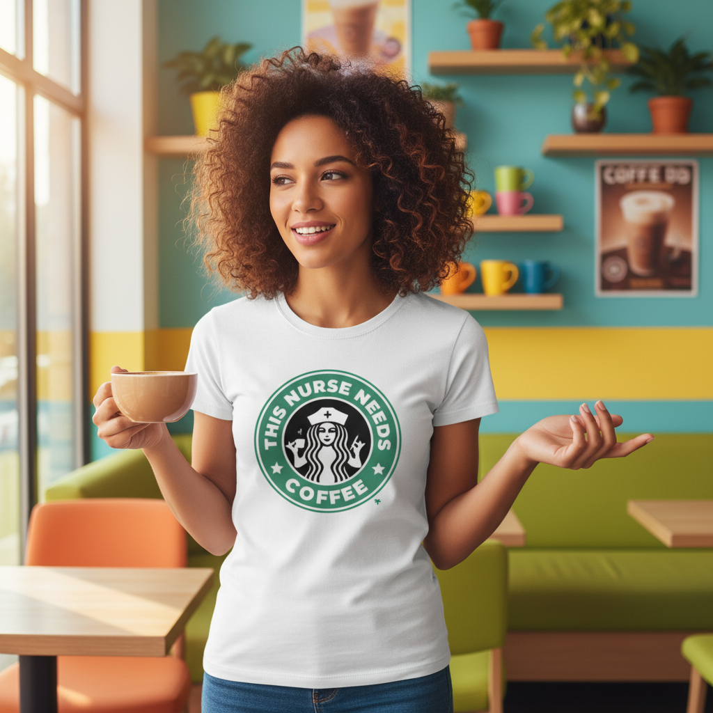 Humorous This Nurse Needs Coffee Unisex T Shirt With Nurse Coffee Circle Logo Graphic