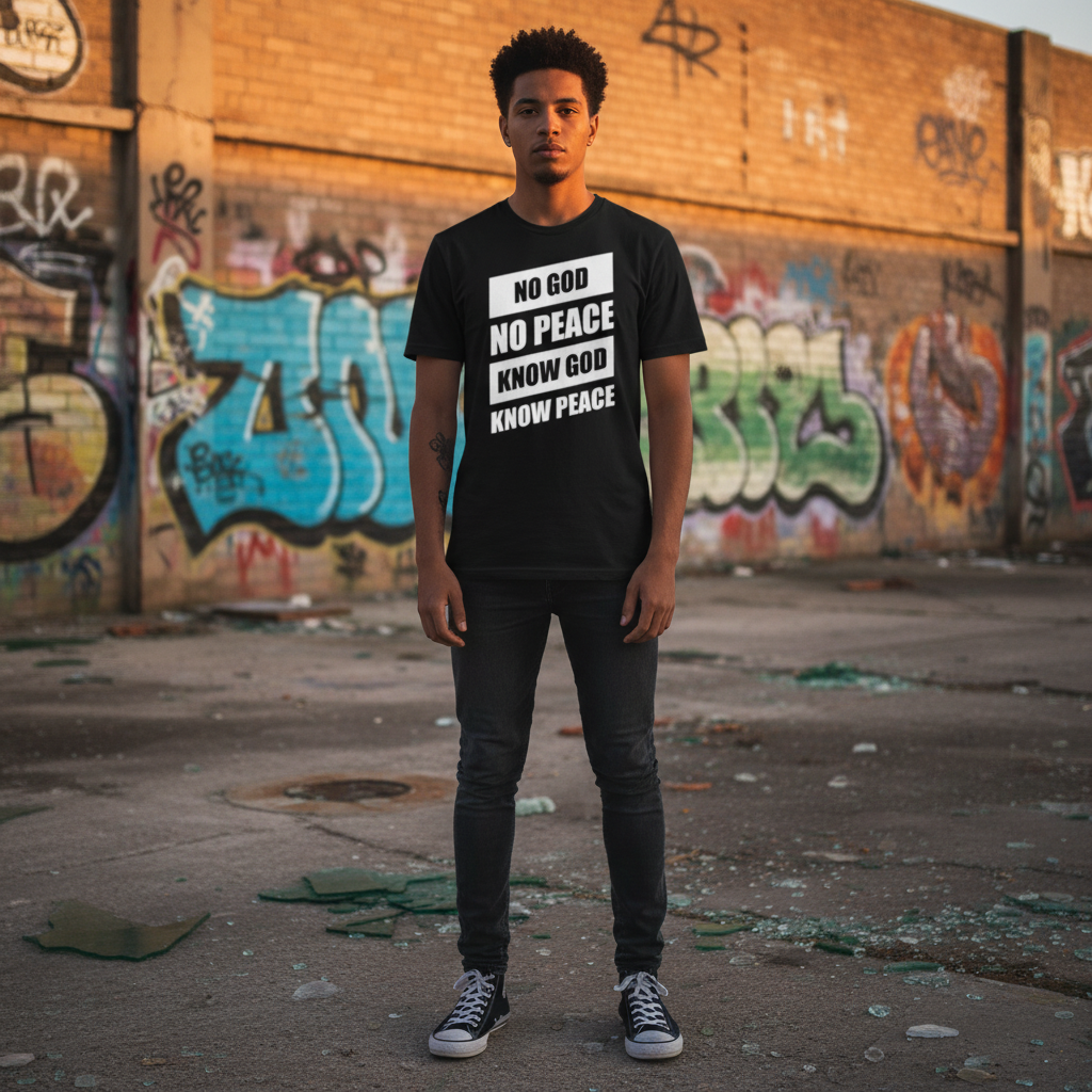 No God No Peace Know God Know Peace Graphic Tee For Christians Unisex Short Sleeve Shirt