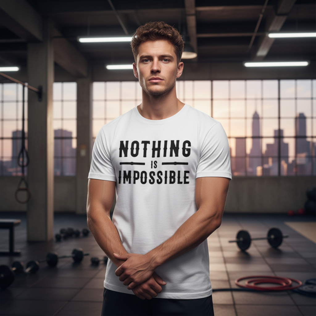 Nothing Is Impossible Christian Unisex T Shirt With Motivational Statement Design