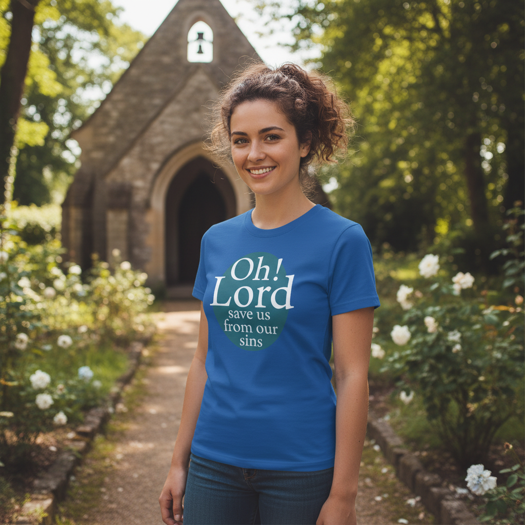 Oh Lord Save Us From Our Sins Graphic Tee For Christians Unisex Short Sleeve Shirt