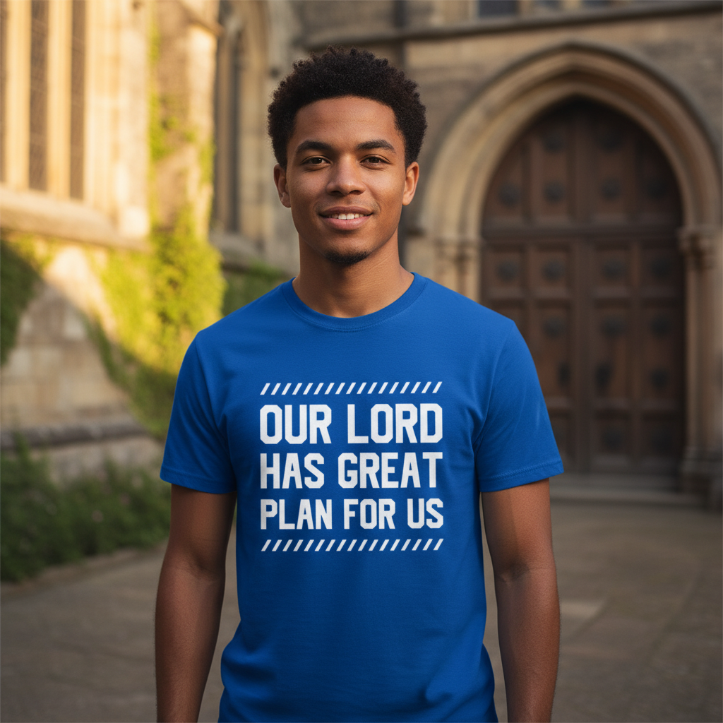Christian Unisex T Shirt With Our Lord Has Great Plan For Us Inspirational Bible Verse Graphic Tee