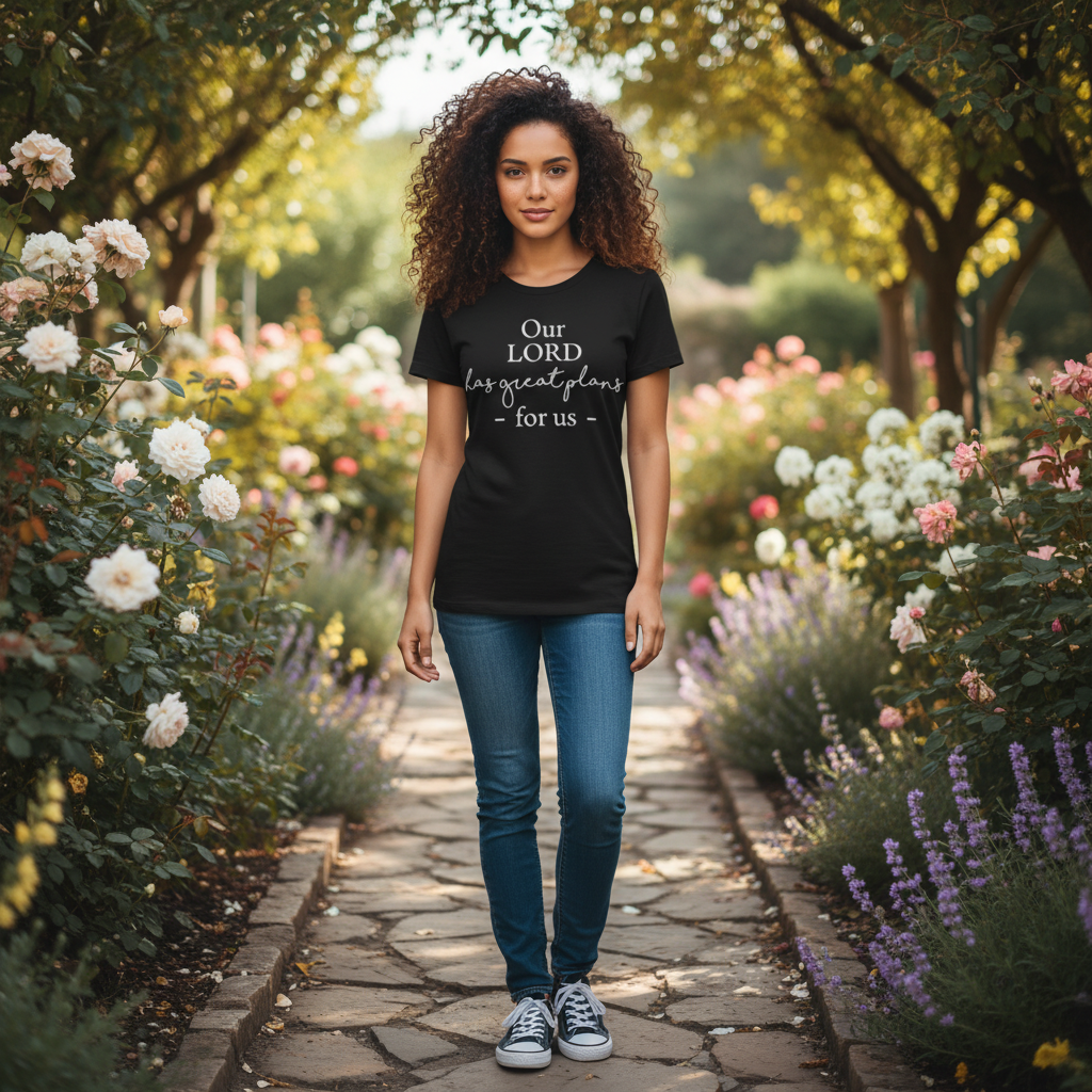 Christian Unisex T Shirt Our Lord Has Great Plans For Us Scripture Design Tee Graphic Print