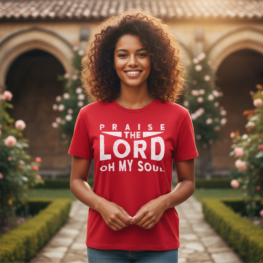 Praise The Lord Oh My Soul Christian Unisex Graphic Tee Shirt Apparel Line Casual