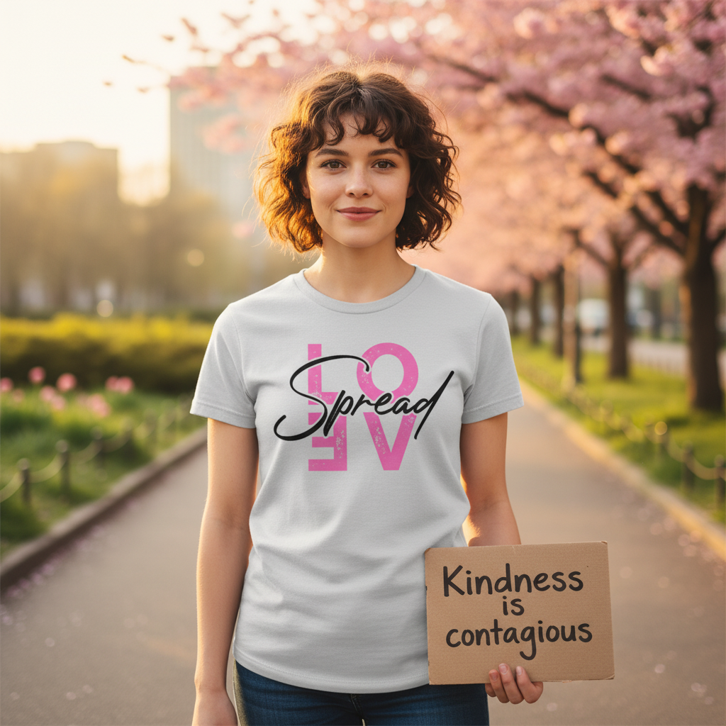 Spread Love Christian Graphic Tee For Unisex Adults Casual Short Sleeve Everyday Wear