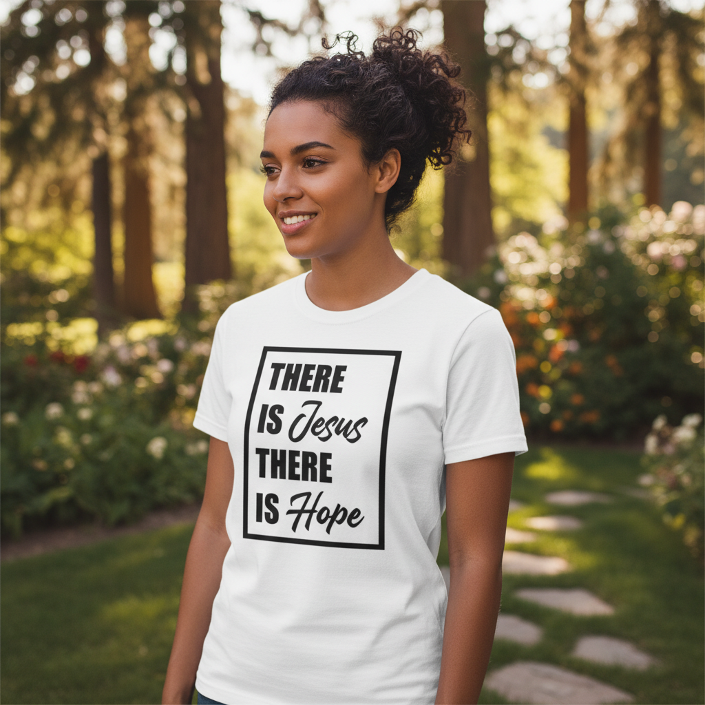 There Is Jesus There Is Hope Graphic Tee Unisex Religious Shirt With Inspirational Message