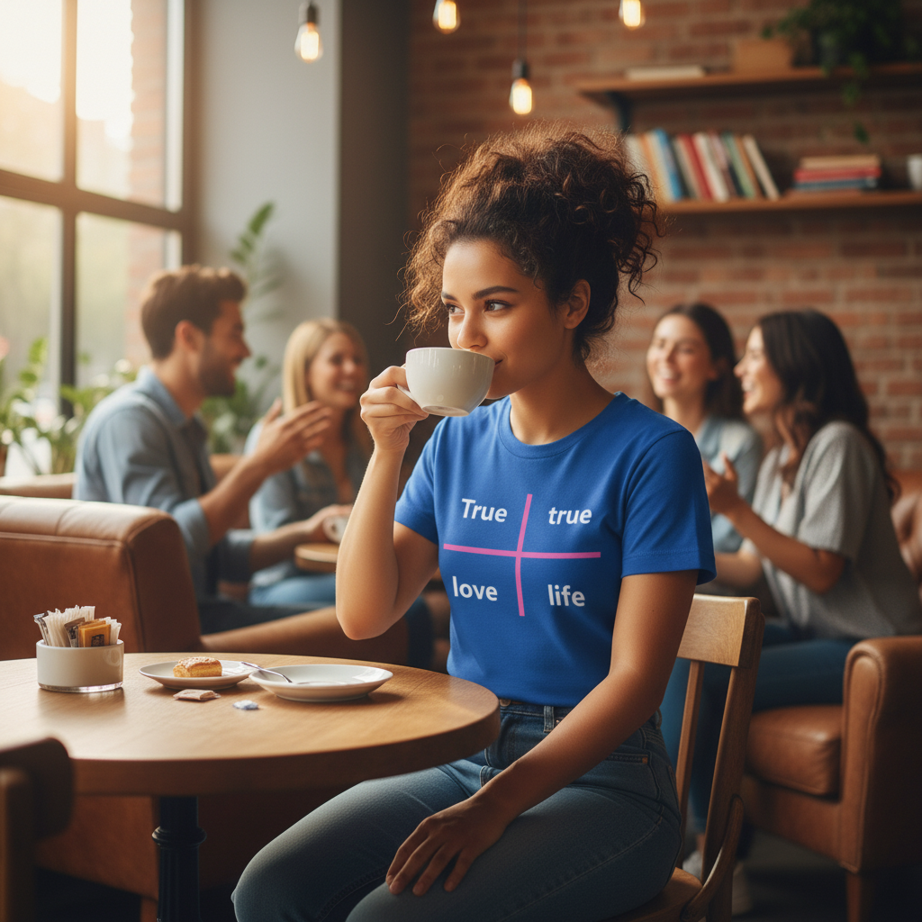 Christian Unisex T Shirt With Pink Cross Graphic And The Words True Love Life For Faith Fans