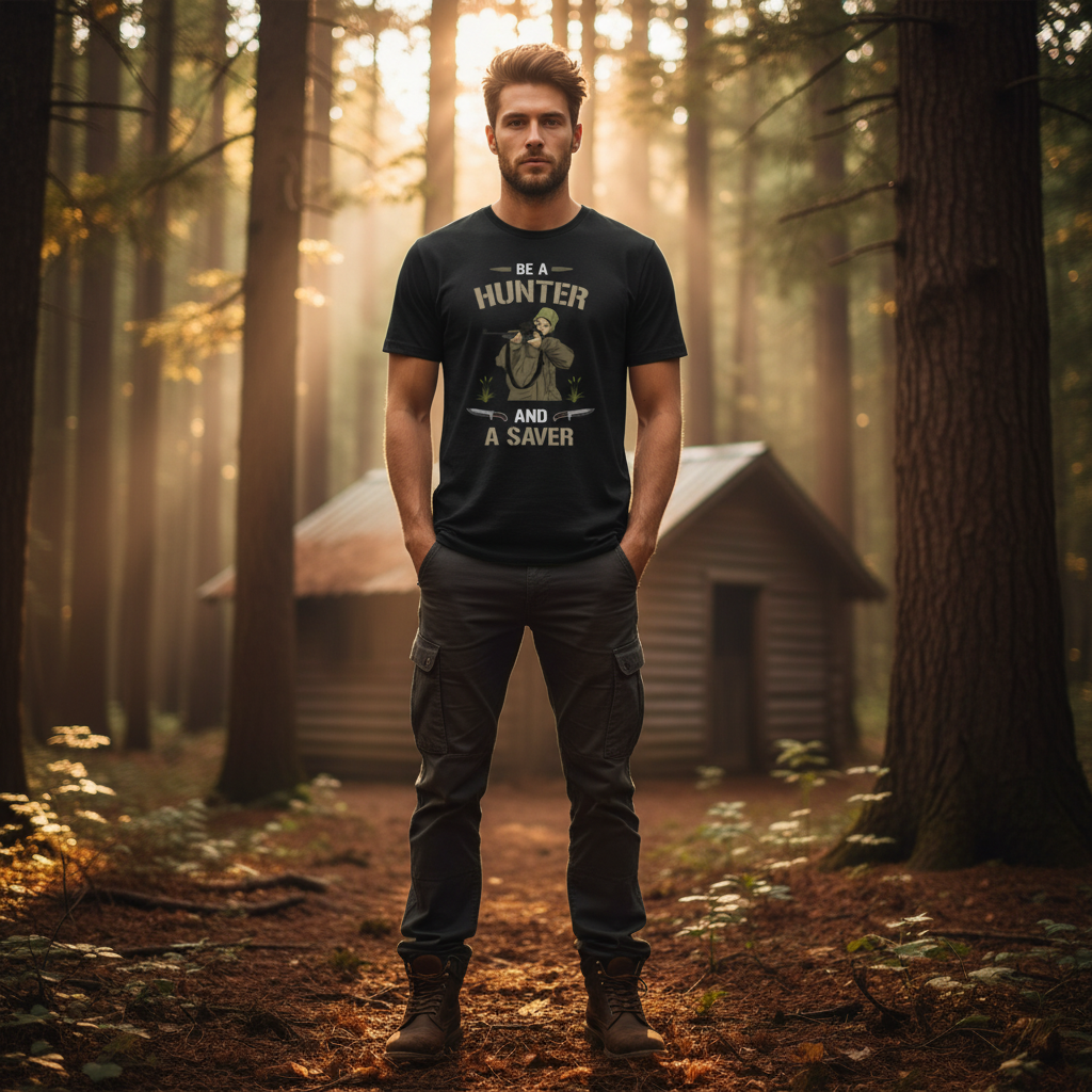 Be a Hunter and a Saver Graphic T Shirt for Outdoor Adventure Enthusiasts and Collectors