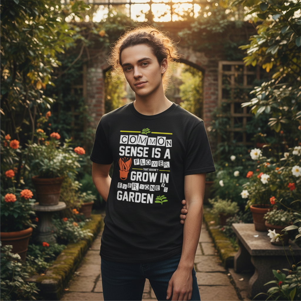 Unisex Gardening T-Shirt With Plant Graphic