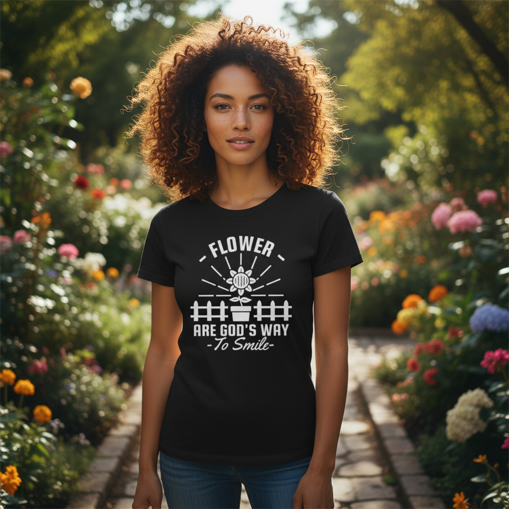 Unisex Gardening T Shirt With Sunflower Fence Graphic And Inspirational Quote Design