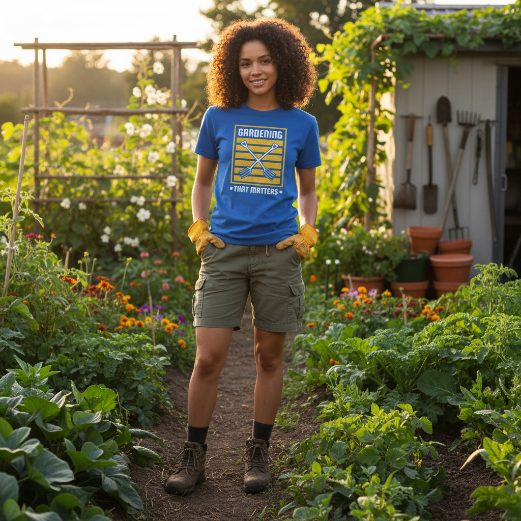 Gardening Matters Graphic T Shirt With Crossed Garden Forks Design For Unisex Apparel