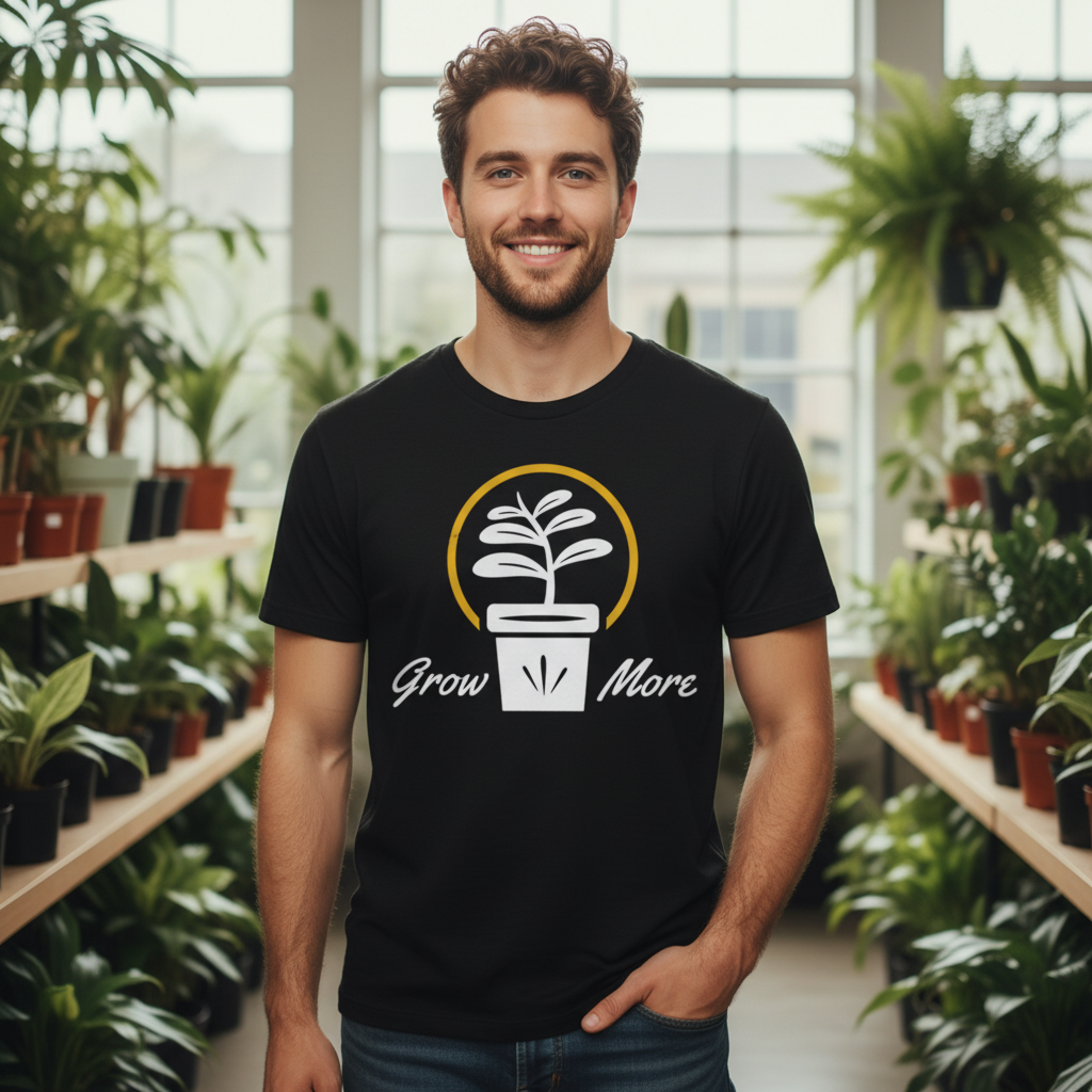 Grow More Plant Icon Unisex T Shirt For Gardeners And Plant Lovers Graphic Tee Design