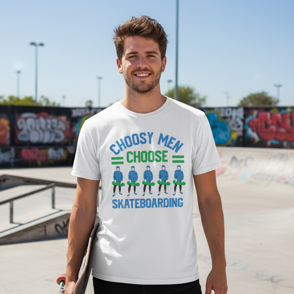 Unisex Skateboarding Graphic T-Shirt Featuring Choose Men Choose Design With Skateboarders