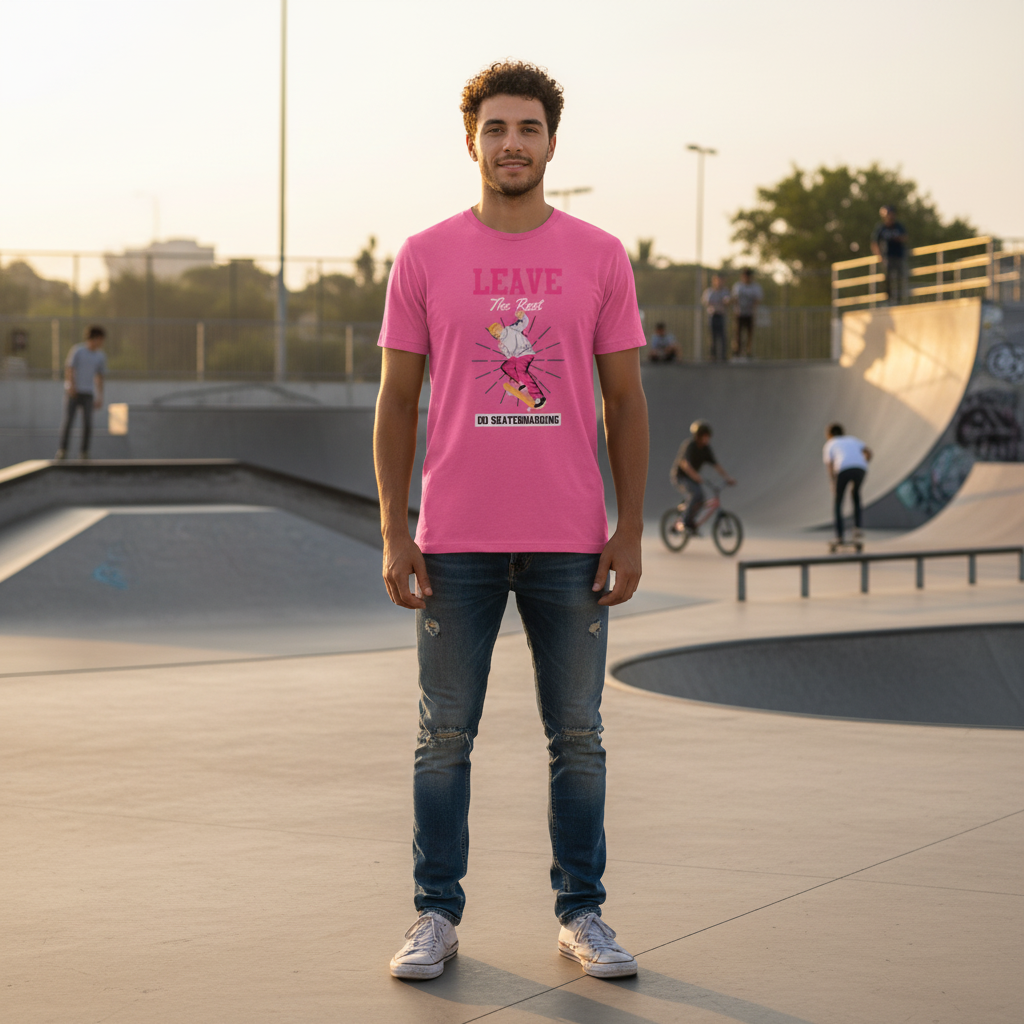 Leave The Rest Do Skateboarding Graphic T Shirt For Men And Women Unisex Short Sleeve Casual Tee