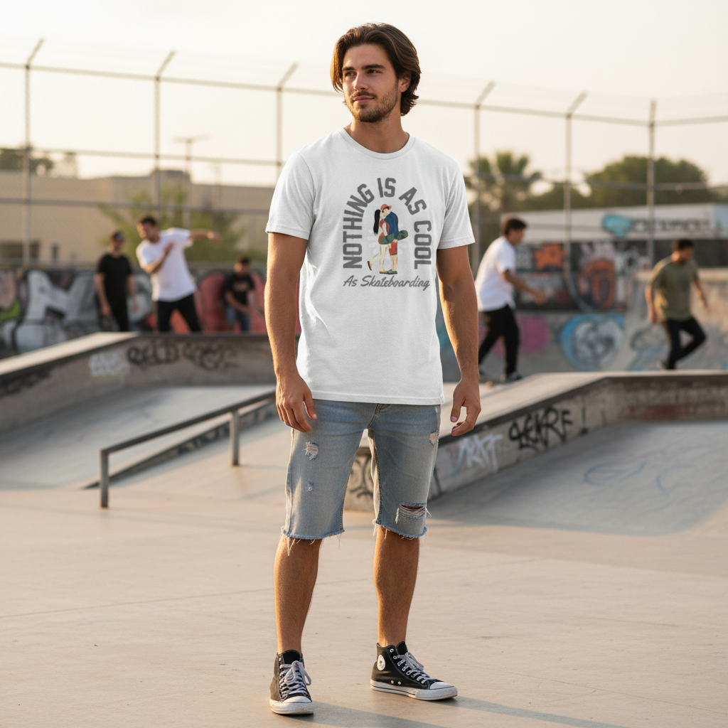 Nothing Is As Cool As Skateboarding Graphic Tee For Men And Women Unisex Short Sleeve Shirt