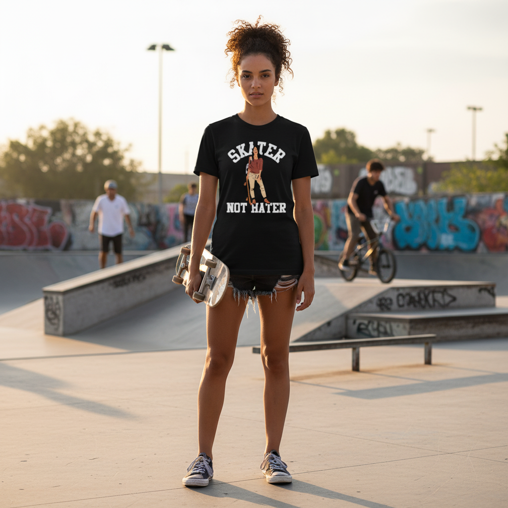 Skater Not Hater Graphic T Shirt For Unisex Skateboard Enthusiasts And Fans Everyday Wear