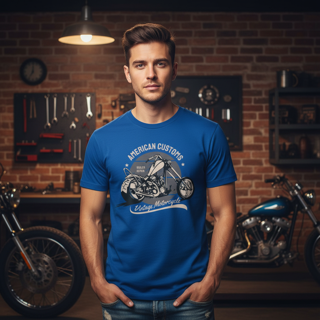 American Customs Vintage Motorcycle Graphic Tee