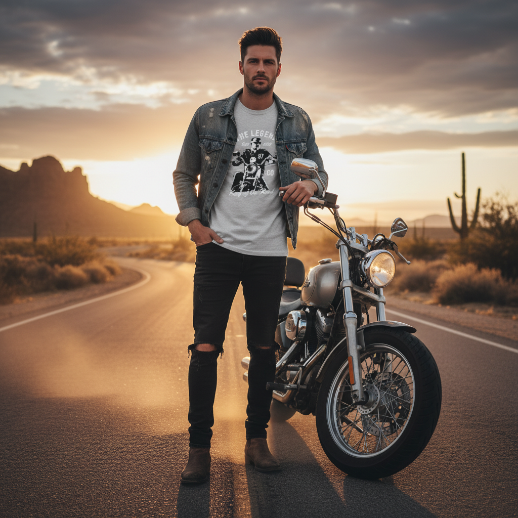 Motorcycle Rider Graphic Tee Unisex T Shirt With Vintage Legend Design King Of The Road