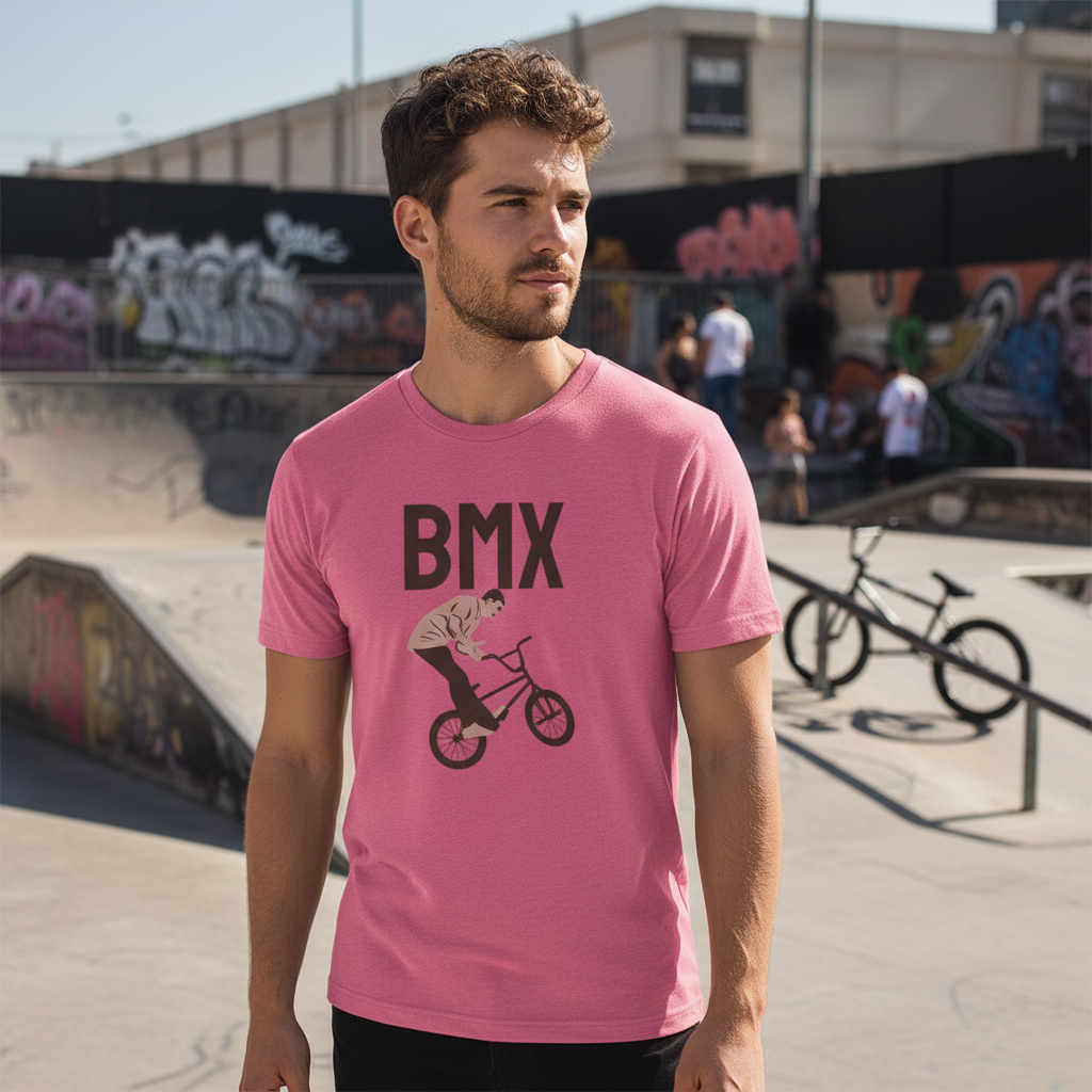 BMX Rider Stunt Graphic Tee Shirt For Men And Women Unisex Casual Athletic Tee Wearable