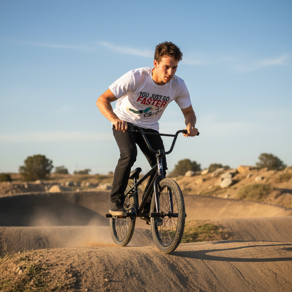 You Just Go Faster Graphic Bicycle Wheelie T Shirt For Unisex Casual Wear And Gift Idea