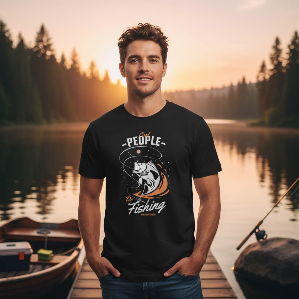 Unisex Fishing Graphic T Shirt With Dynamic Fish Artwork And Splash Design Featuring Do Fishing Theme