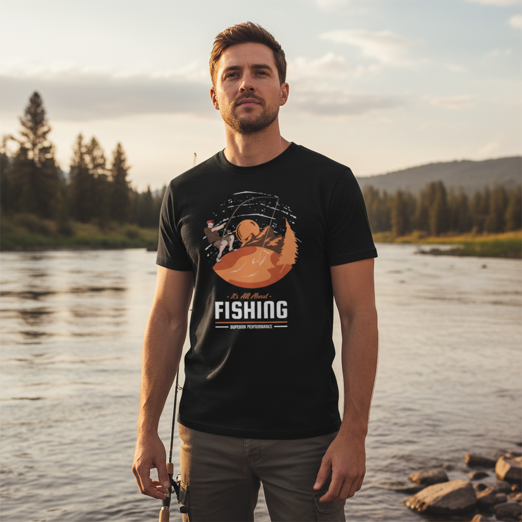 Unisex Fishing Graphic Tee With It's All About Fishing Design For Outdoor Enthusiasts