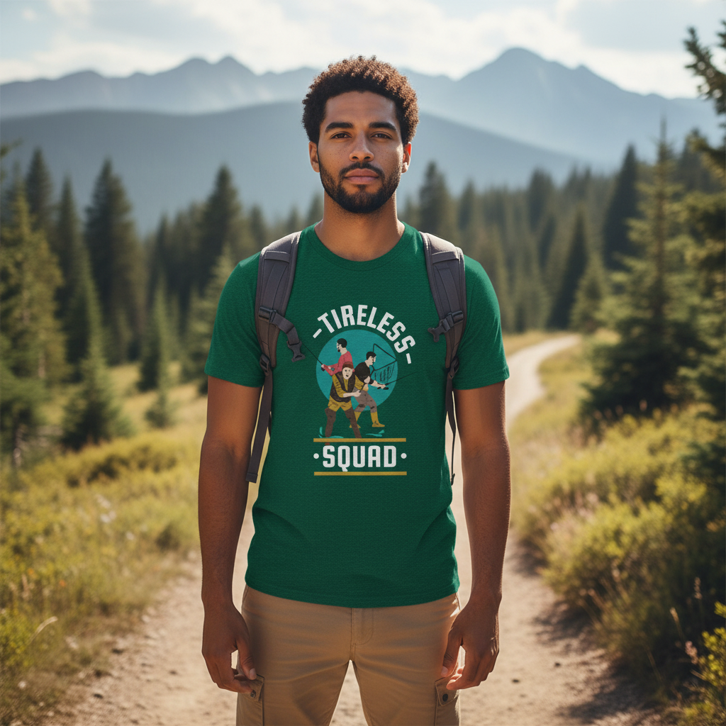 Unisex Tireless Squad Fishing Graphic T Shirt For Outdoor Enthusiasts And Adventure Lovers