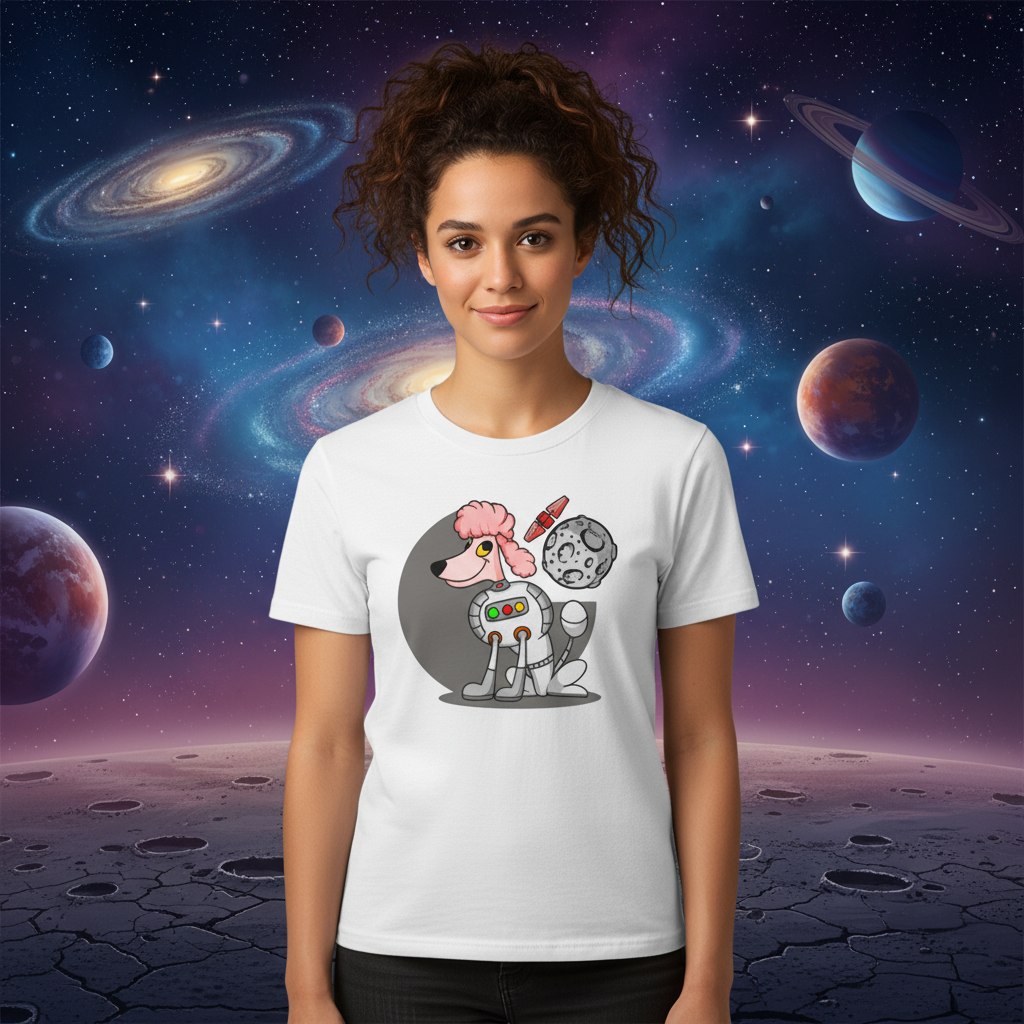 Space Animals Astronaut Dog Cartoon Graphic Tee For Adults And Teens Unisex Space Themed Apparel