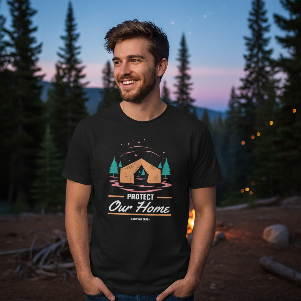 Unisex Outdoor Camping Tent Graphic T Shirt