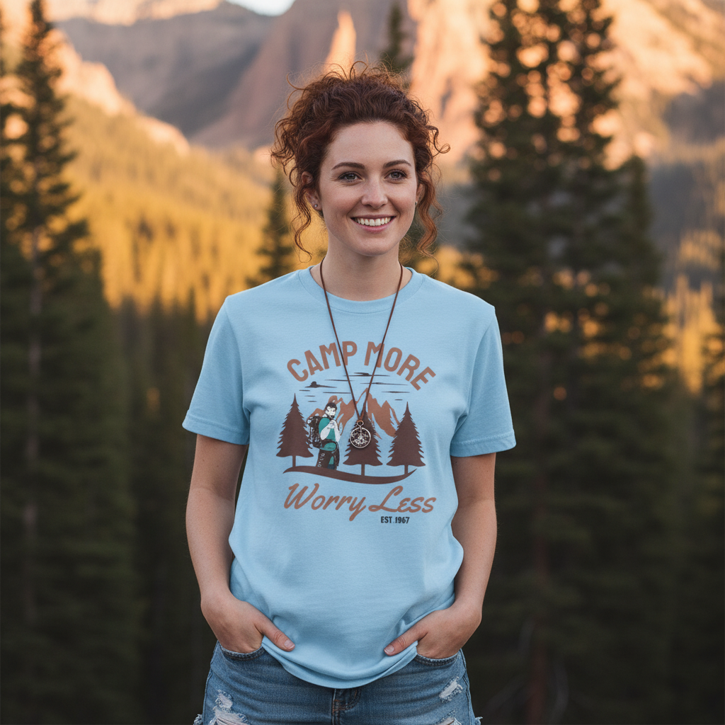 Camp More Worry Less Outdoor Adventure Unisex T Shirt