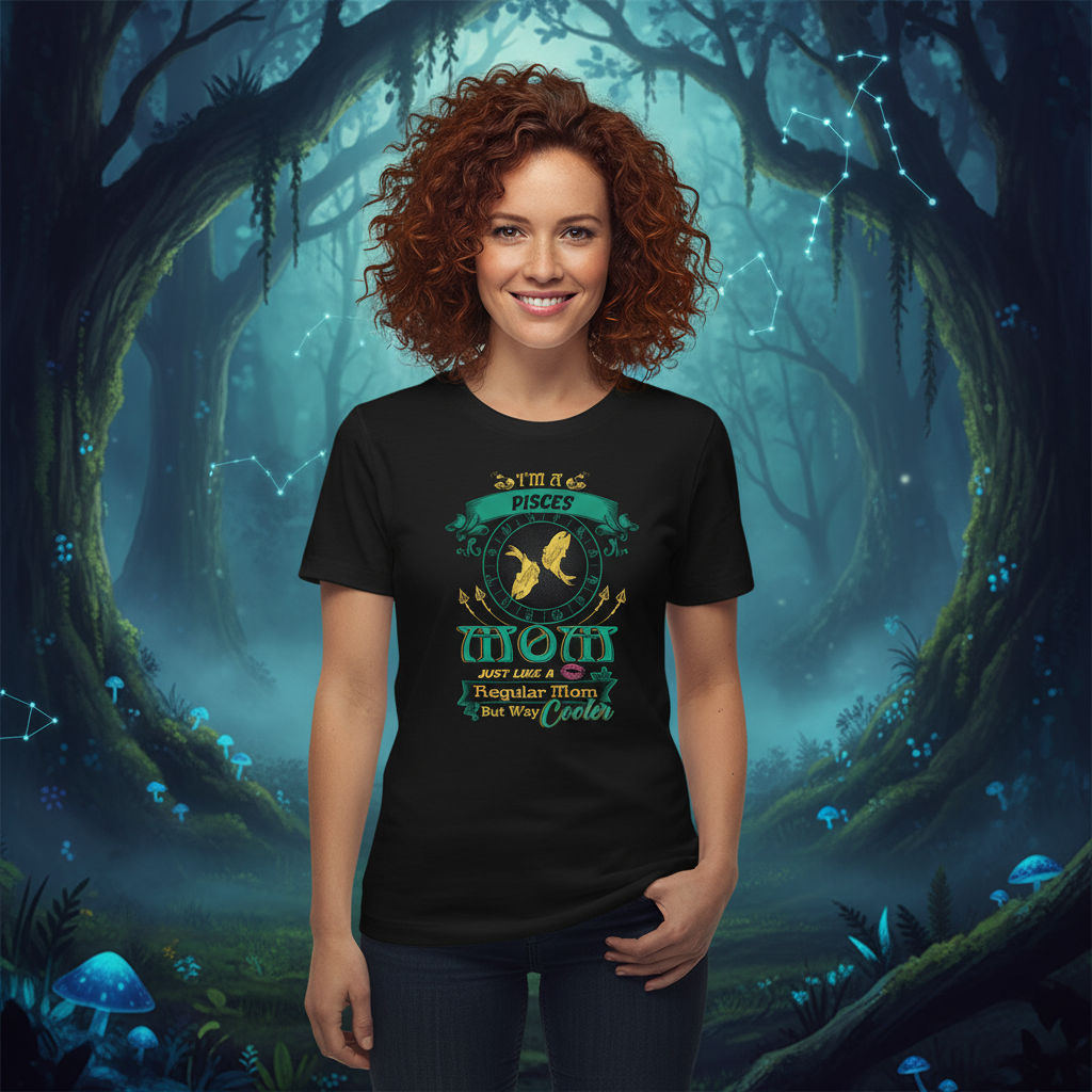 Pisces Zodiac Unisex Graphic T Shirt With Horoscope Wheel And Colorful Emblem For Astrology Fans