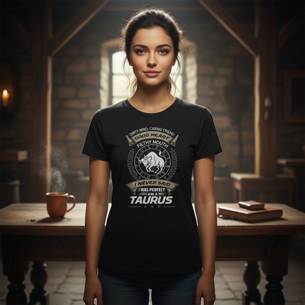 Taurus Zodiac Sign Unisex Graphic Tee With Bull Emblem And Laurel Wreath For Astrology Fans